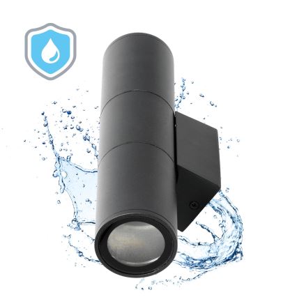 Екстериорен аплик 2xGU10/35W/230V IP54 кръгъл черен
