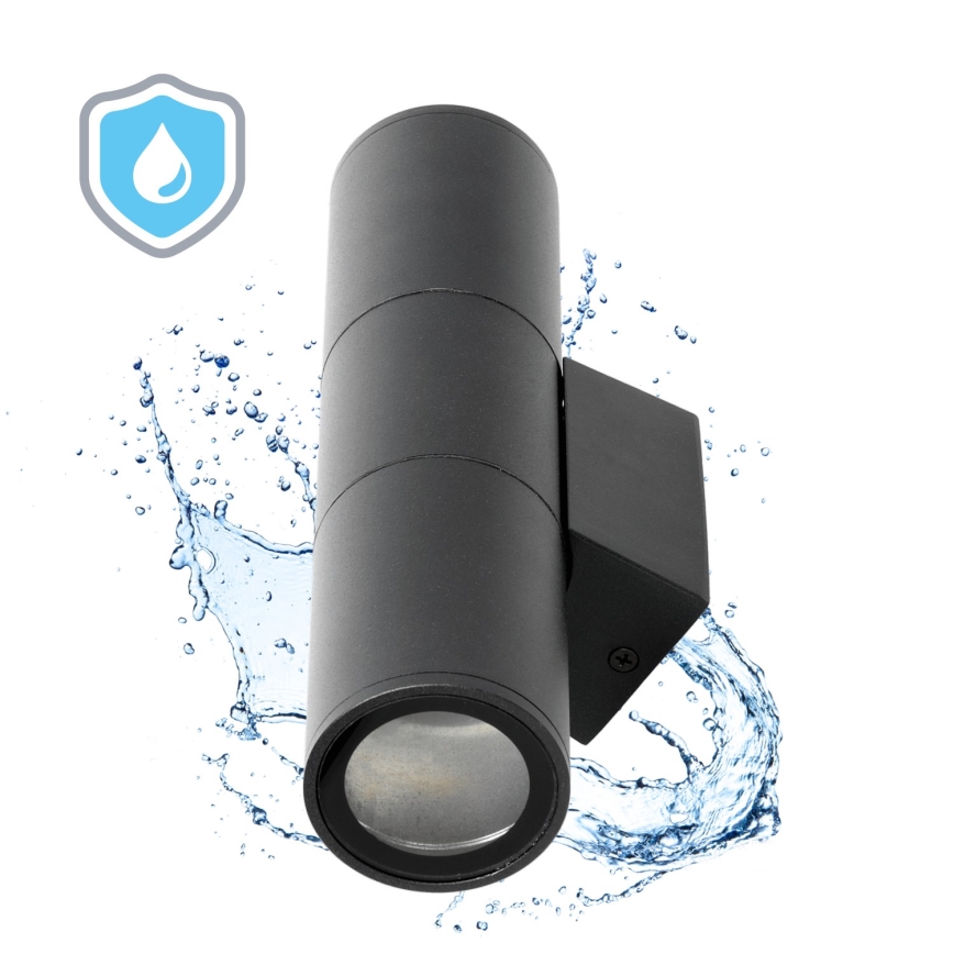 Екстериорен аплик 2xGU10/35W/230V IP54 кръгъл черен