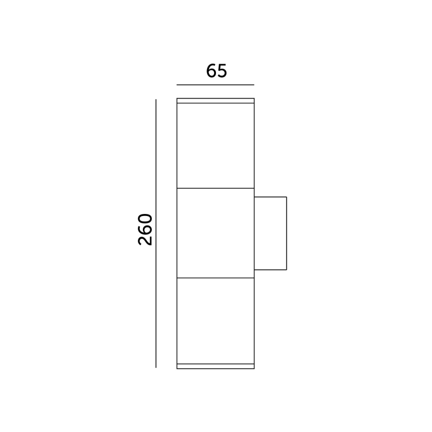 Екстериорен аплик 2xGU10/35W/230V IP54 кръгъл черен