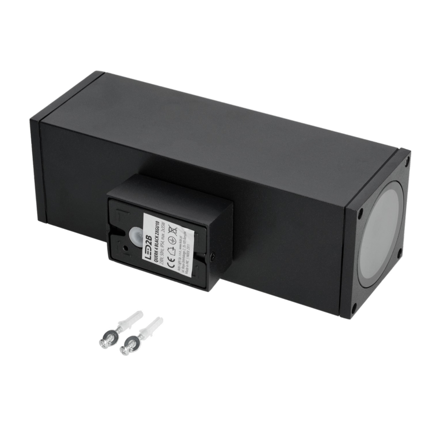Екстериорен аплик 2xGU10/35W/230V IP54 ъглов черен