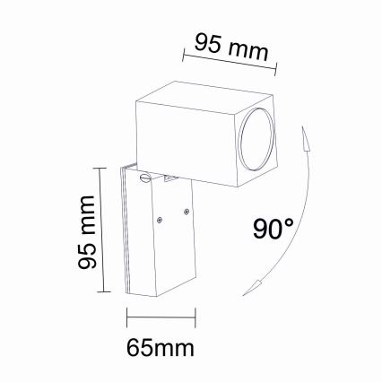 Екстериорен аплик BOSTON 1xGU10/10W/230V IP44 черен