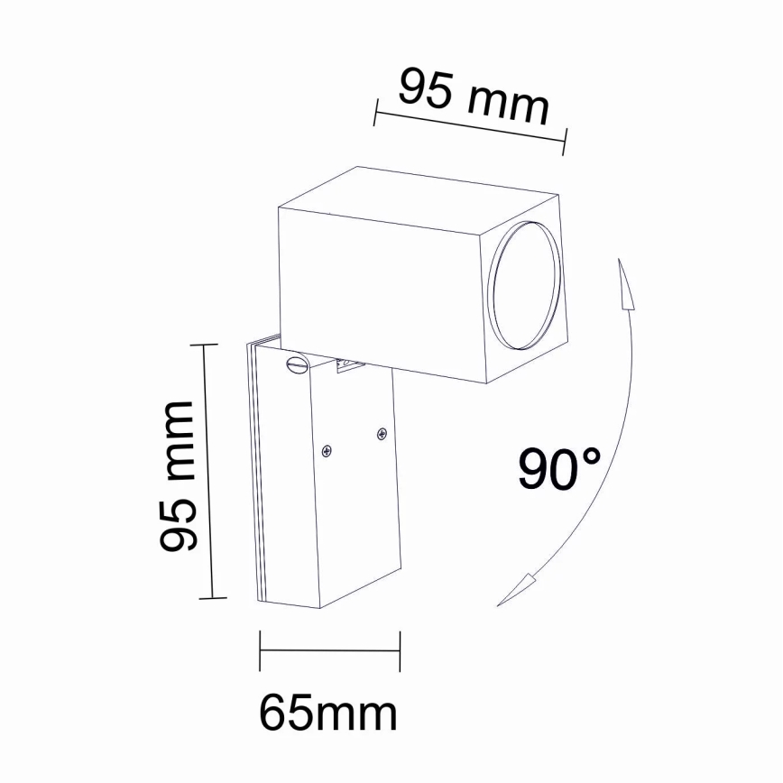 Екстериорен аплик BOSTON 1xGU10/10W/230V IP44 черен