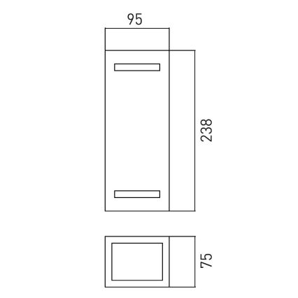Екстериорен аплик BRICK 2xGU10/7W/230V IP44