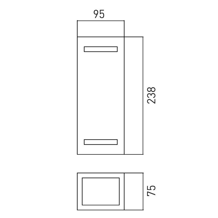 Екстериорен аплик BRICK 2xGU10/7W/230V IP44
