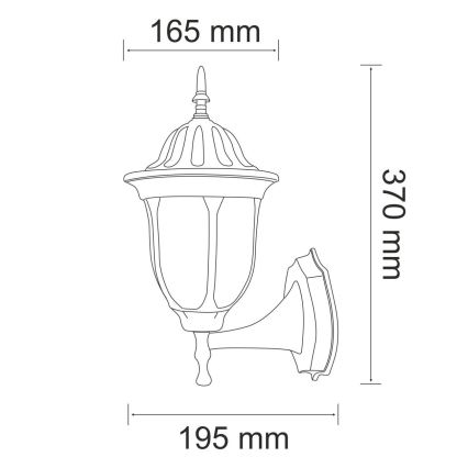 Екстериорен аплик FLORENCJA 1xE27/20W/230V IP43