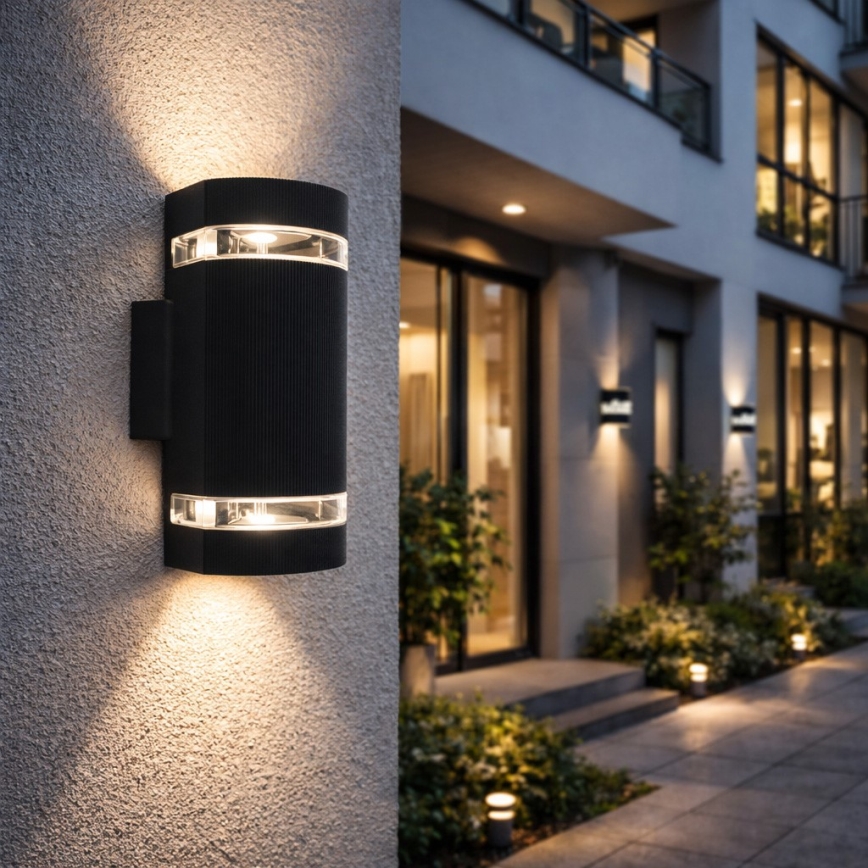 Екстериорен аплик KORTEK 2xGU10/30W/230V IP54 черен