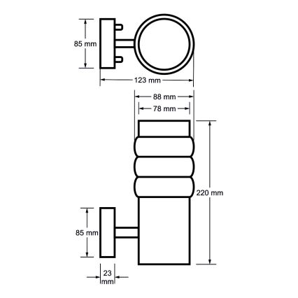Екстериорен аплик LULA BIS 1xE27/60W/230V IP44 неръждаема стомана
