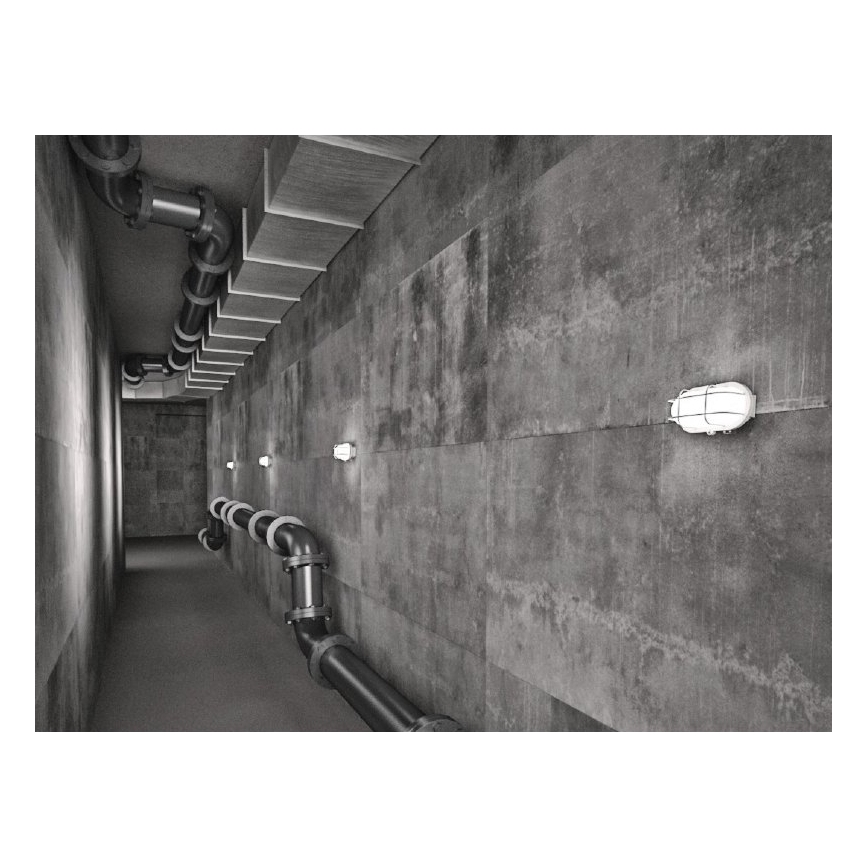 Екстериорен аплик OVAL 1xE27/60W/230V бял IP44