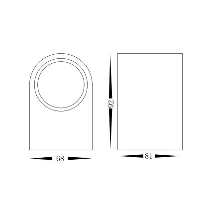 Екстериорен аплик OVALIS 1xGU10/35W/230V IP44 черен