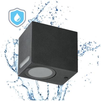 Екстериорен аплик QUERK 1xGU10/35W/230V IP54 8 см черен