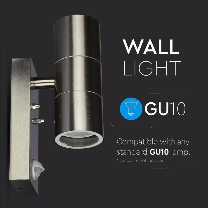 Екстериорен аплик със сензор 2xGU10/35W/230V IP44