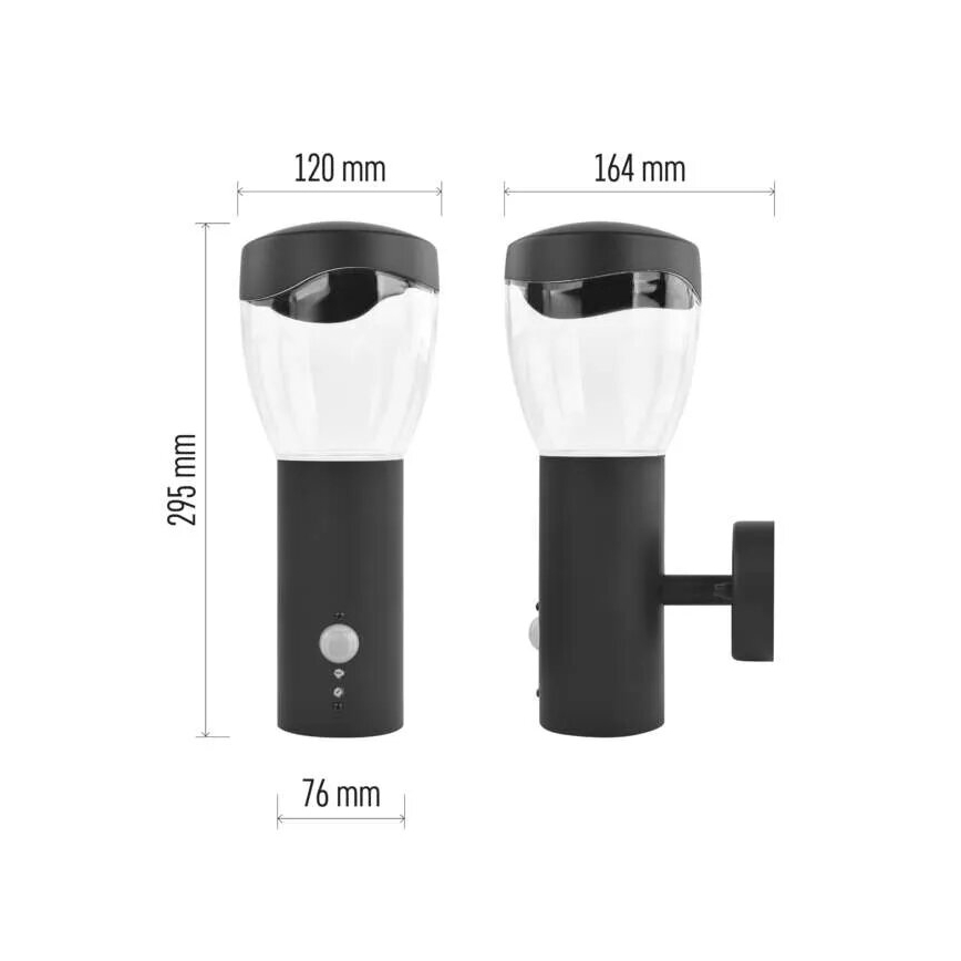Екстериорен аплик със сензор ARTEO 1xE27/15W/230V IP44