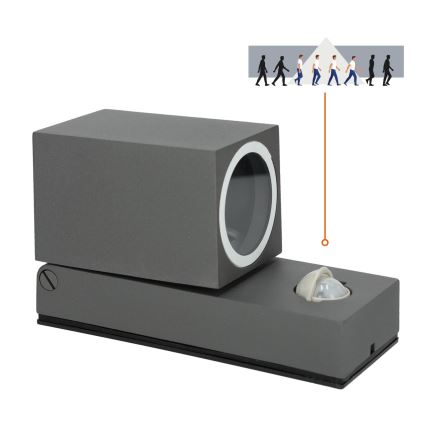 Екстериорен аплик със сензор QUAZAR 1xGU10/35W/230V IP44 сив
