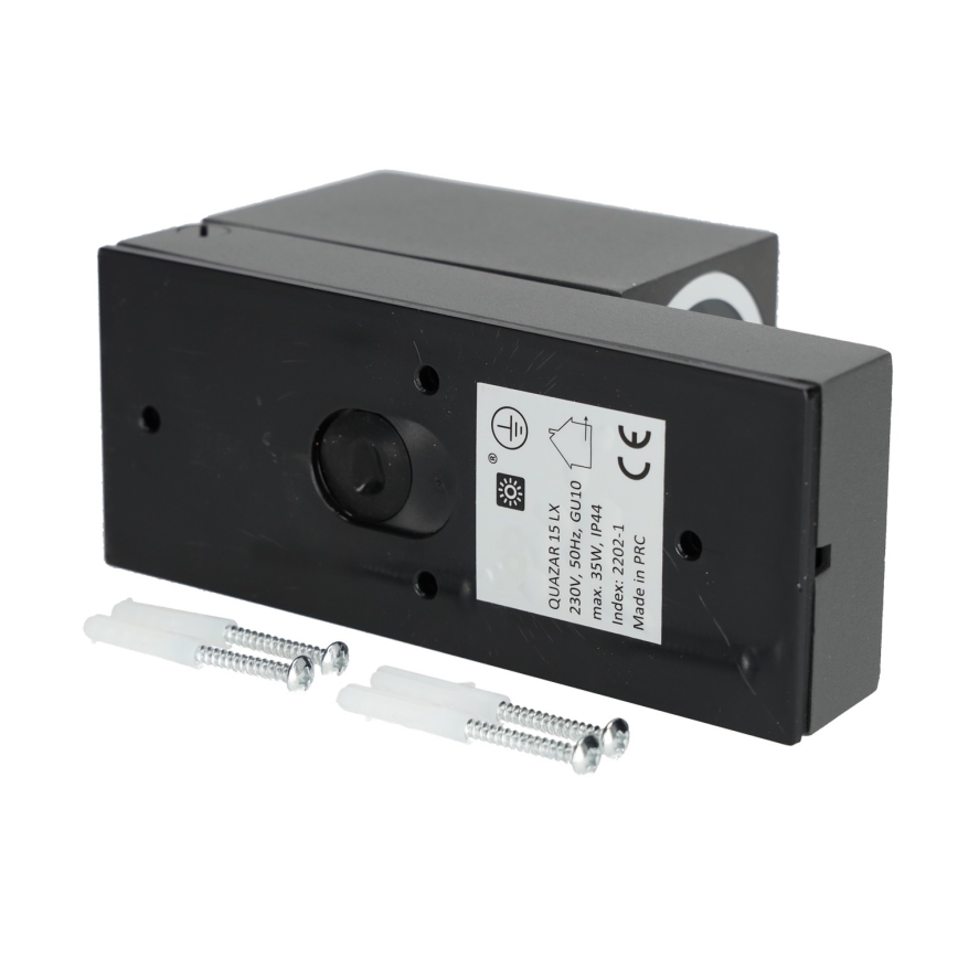Екстериорен аплик със сензор QUAZAR 1xGU10/35W/230V IP44 сив