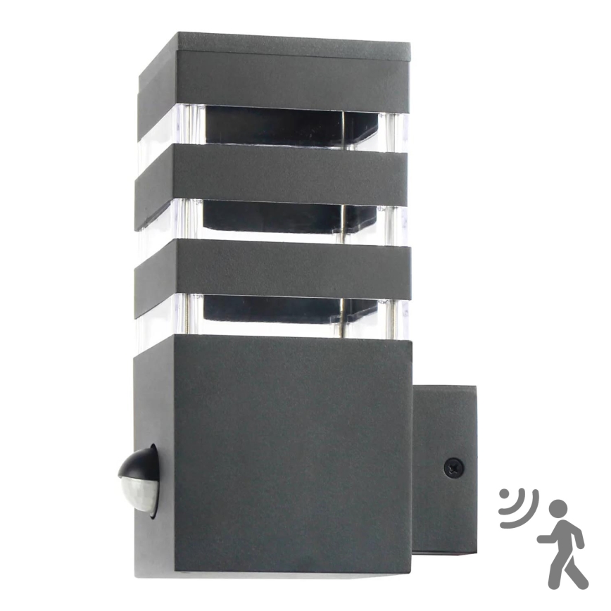 Екстериорен аплик със сензор TEKSAS 1xE27/12W/230V IP44 антрацит