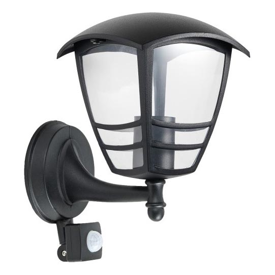 Екстериорен аплик със сензор TEVIO 1xE27/60W/230V IP54 черен