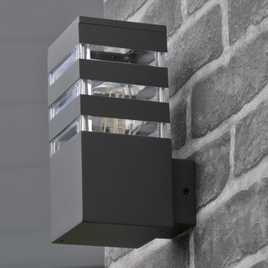 Екстериорен аплик TEKSAS 1xE27/12W/230V IP44 антрацит