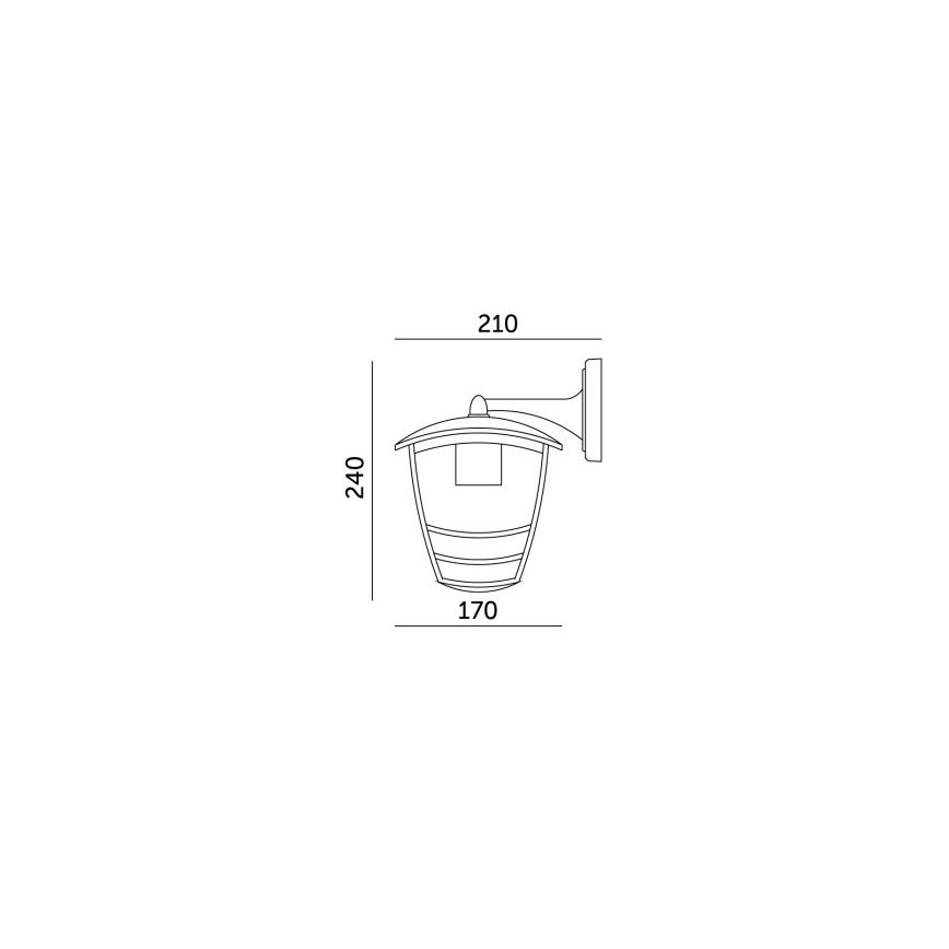 Екстериорен аплик TEVIO KD 1xE27/60W/230V IP54 черен