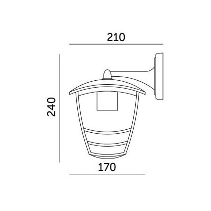Екстериорен аплик TEVIO KD 1xE27/60W/230V IP54 черен