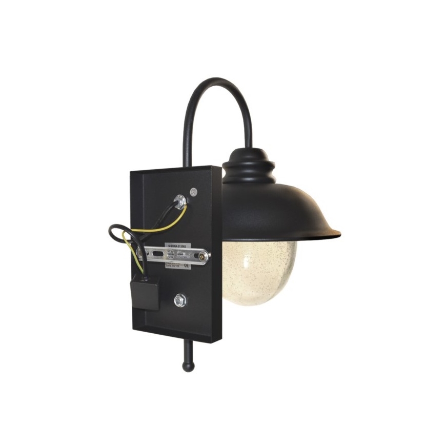 Екстериорен аплик ZUNA 1xE27/60W/230V IP44 черен