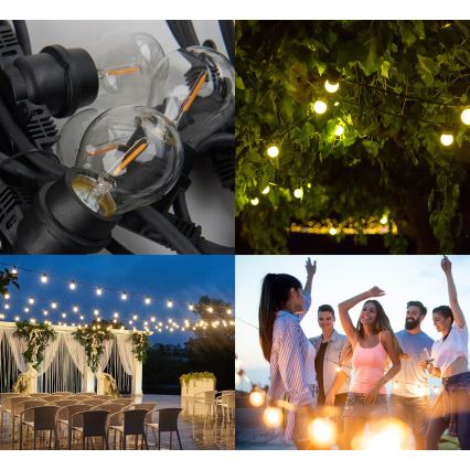 Екстериорен декоративни лампички MIMOSA 10xE27/1,3W/230V IP44 10 m