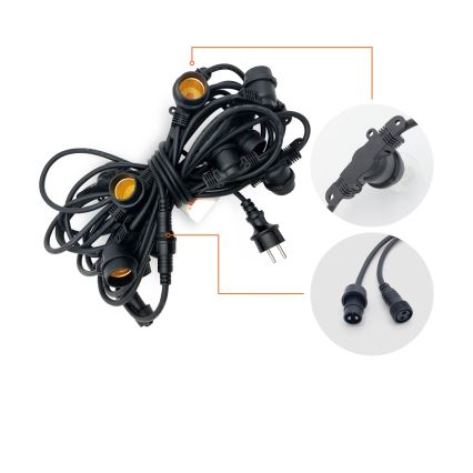 Екстериорен декоративни лампички MIMOSA 10xE27/1,3W/230V IP44 10 m