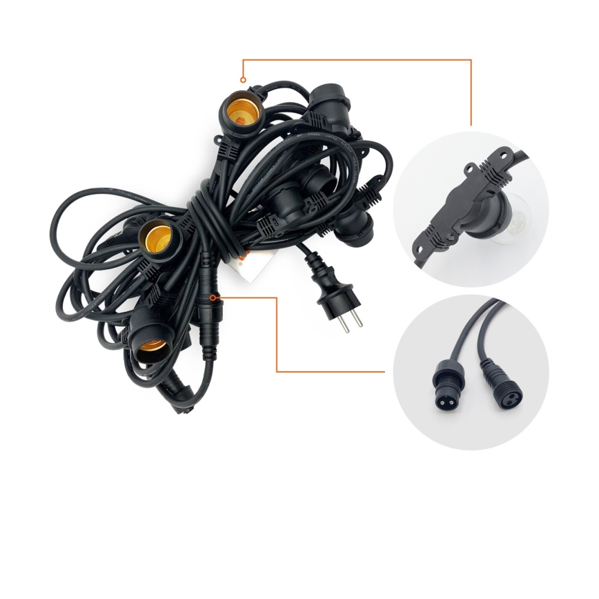 Екстериорен декоративни лампички MIMOSA 10xE27/1,3W/230V IP44 10 m