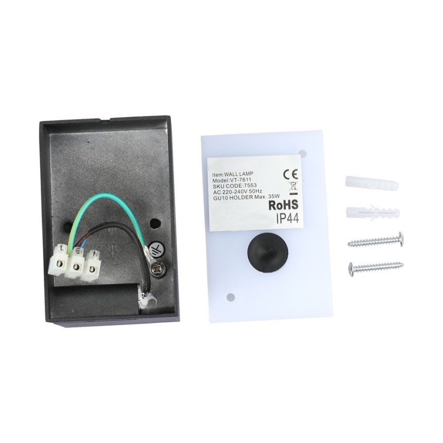 Екстериорен гъвкав аплик 1xGU10/35W/230V IP44 черен