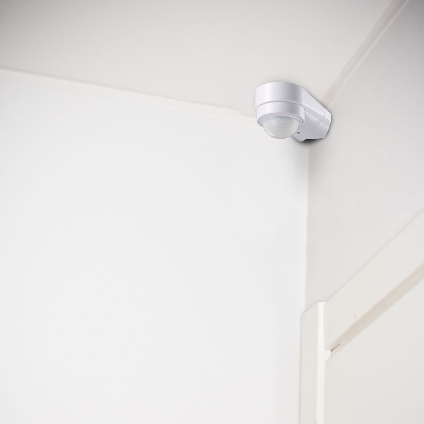 Екстериорен инфрачервен сензор за движение 240° 600W/230V IP65 бял