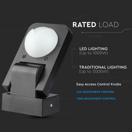 Екстериорен инфрачервен сензор за движение 360° 1000W/230V IP65 черен
