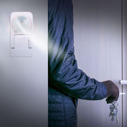 Екстериорен инфрачервен сензор за движение 360° 1000W/230V IP65 бял