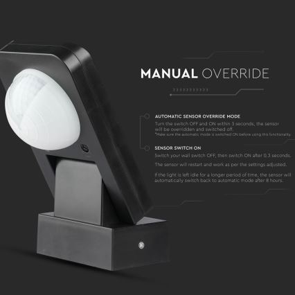 Екстериорен инфрачервен сензор за движение 360° 1000W/230V IP65 черен