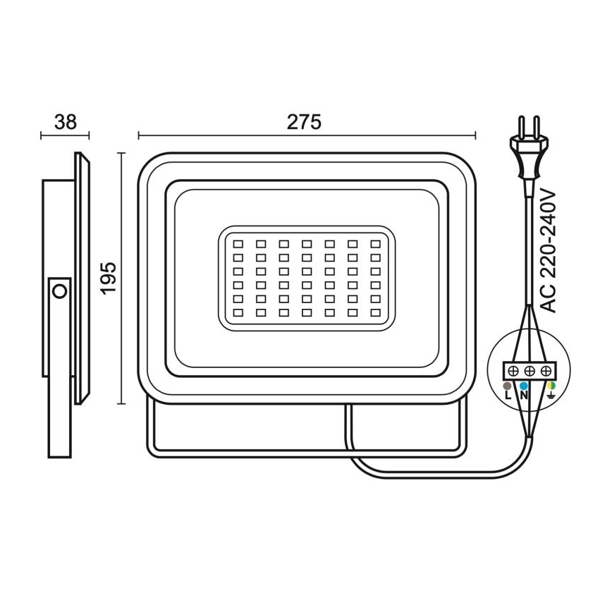 Екстериорен LED прожектор LED/100W/230V 4000K IP65 черен