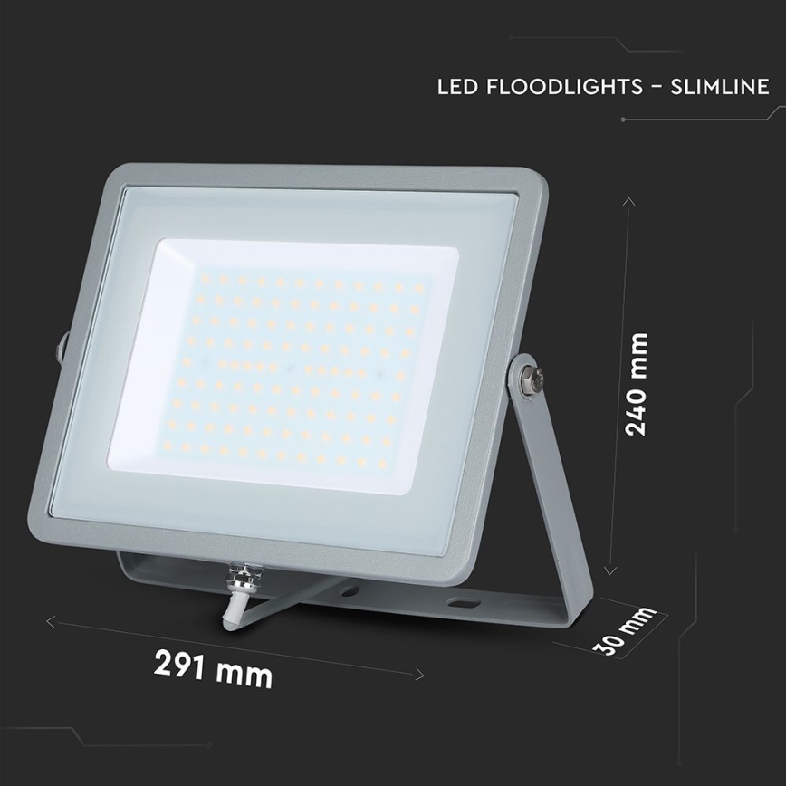 LED Прожектор SAMSUNG CHIP LED/100W/230V 4000K IP65 сив