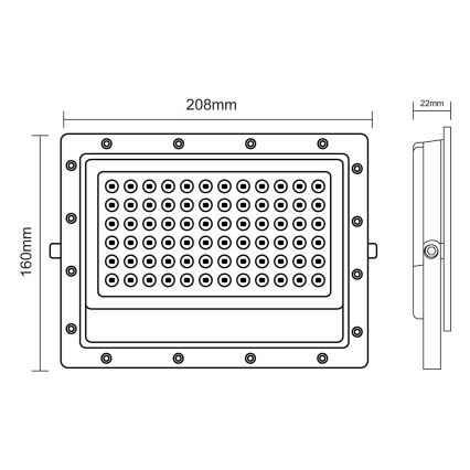 Екстериорен LED прожектор LED/100W/230V 5000K IP65 сив