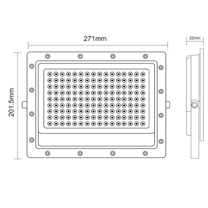 Екстериорен LED прожектор LED/150W/230V 5000K IP65 сив