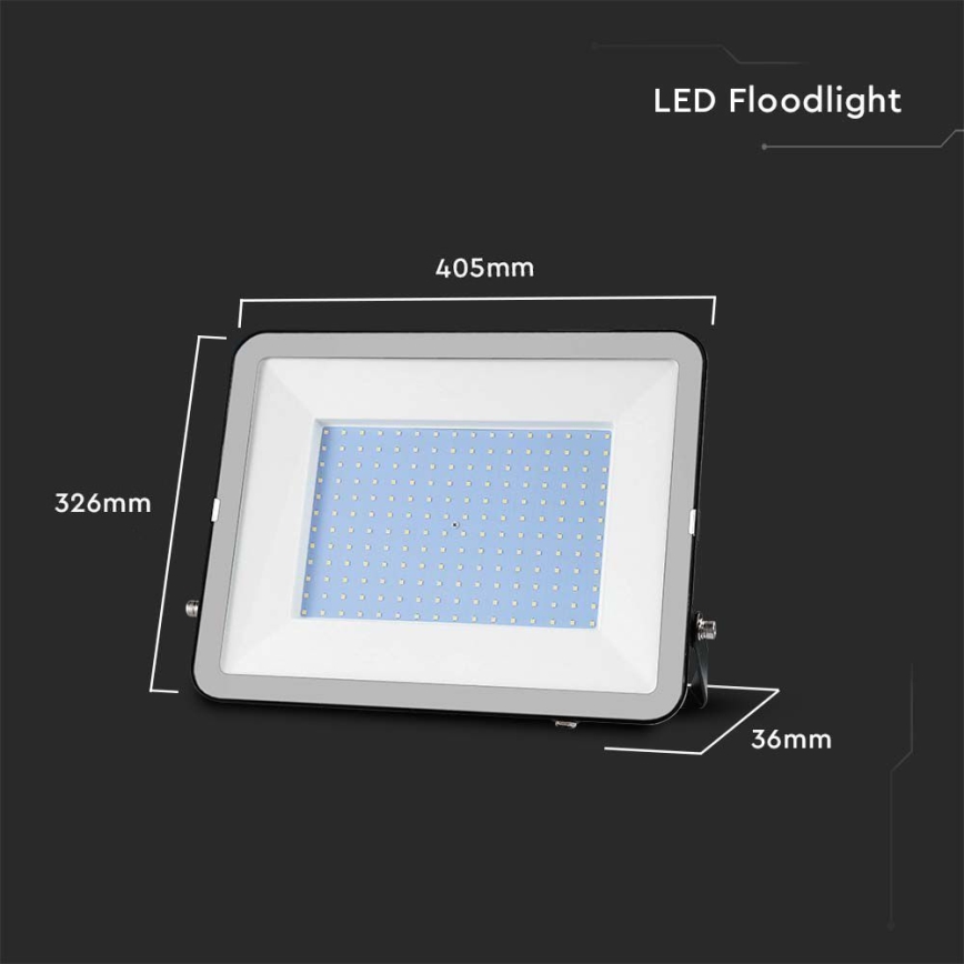 Екстериорен LED прожектор SAMSUNG CHIP LED/200W/230V 4000K IP65 черен