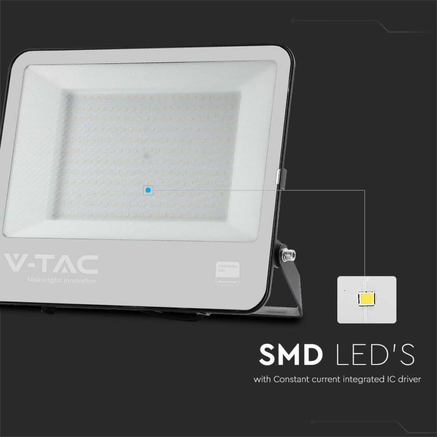 Екстериорен LED прожектор SAMSUNG CHIP LED/200W/230V 6500K IP65 черен