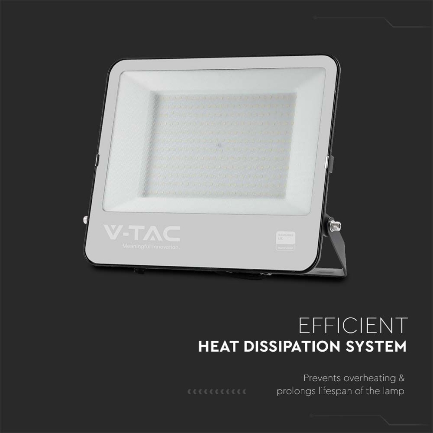 Екстериорен LED прожектор SAMSUNG CHIP LED/200W/230V 6500K IP65 черен