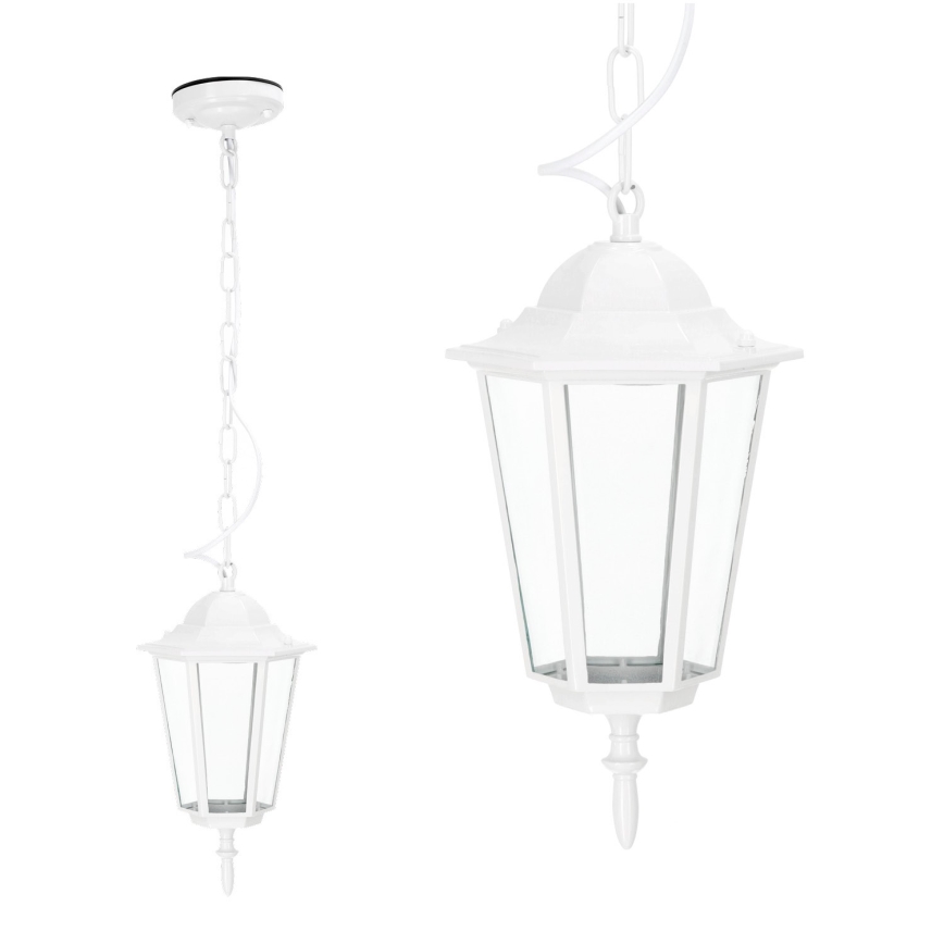 Екстериорен пендел 1xE27/60W/230V IP44 бял