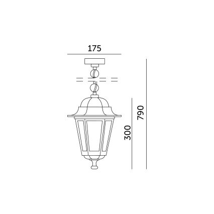 Екстериорен пендел 1xE27/60W/230V IP44 бял