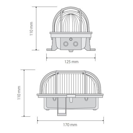 Екстериорен плафон OVAL 1xE27/60W/230V IP44 кафяв