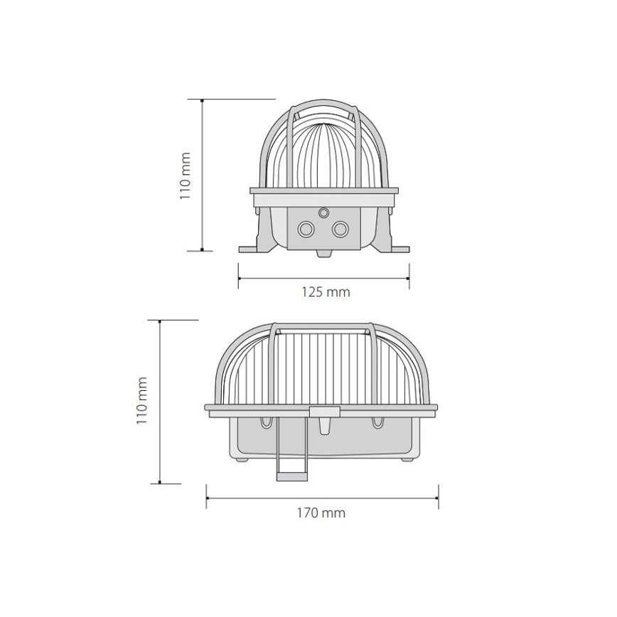 Екстериорен плафон OVAL 1xE27/60W/230V IP44 кафяв