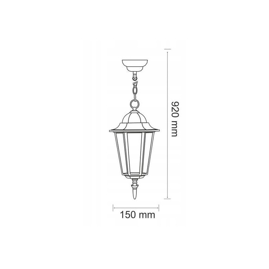 Екстериорен полилей 1xE27/20W/230V IP43 черен