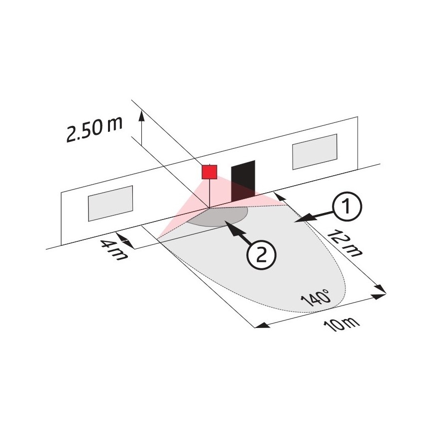 Екстериорен сензор за движение LC-CLICK 140° IP44 черен
