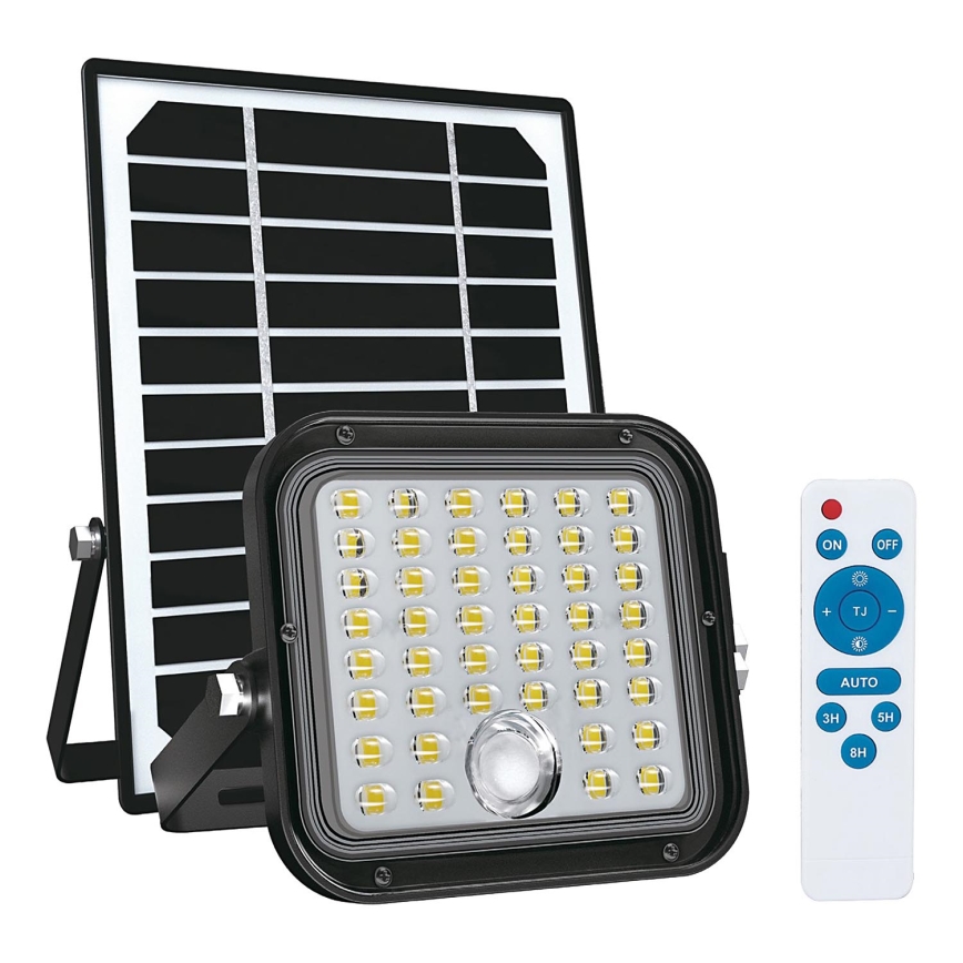 Екстериорен соларен прожектор със сензор LED/10W/3,7V 4000K IP65 3600 mAh + дистанционно управление