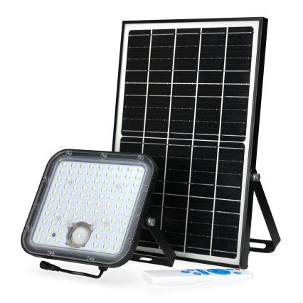 Екстериорен соларен прожектор със сензор LED/30W/6,4V 4000K IP65 6000 mAh + дистанционно управление