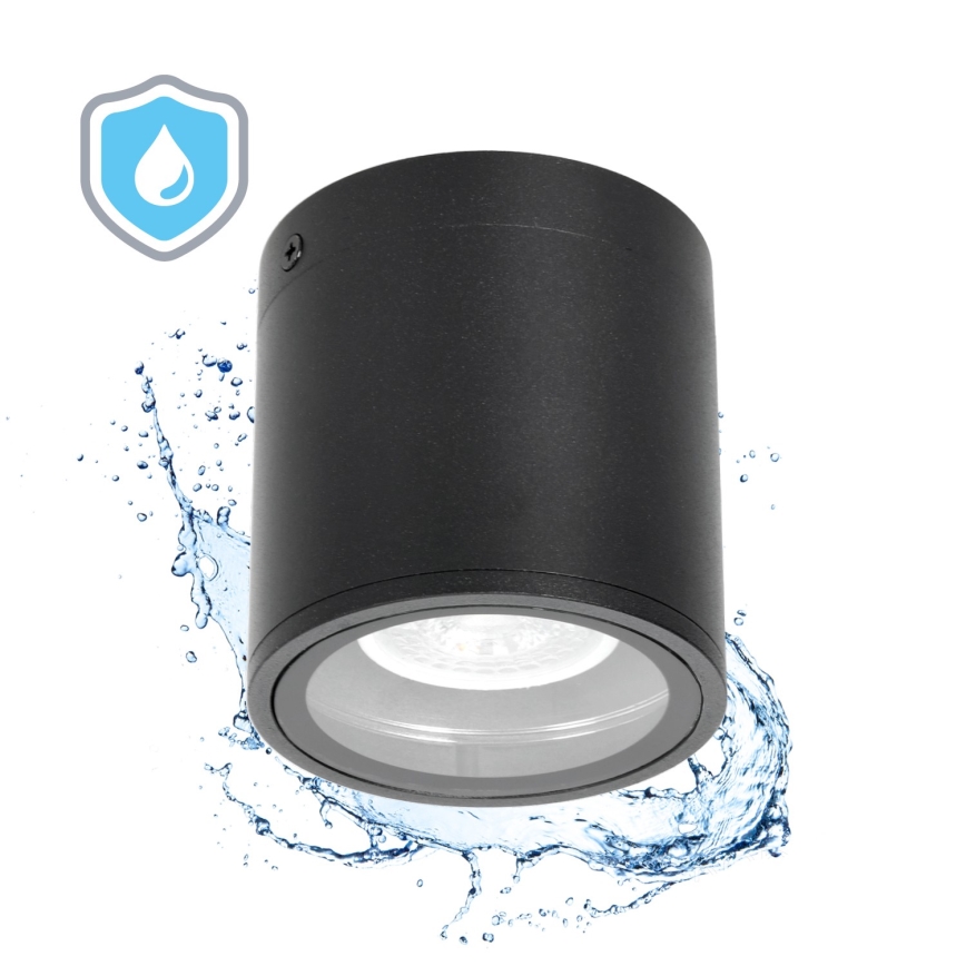 Екстериорен спот 1xGU10/35W/230V IP54 кръгъл черен