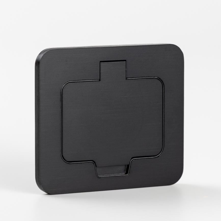 Екстериорен вграден под контакт IP55 черен правоъгълен