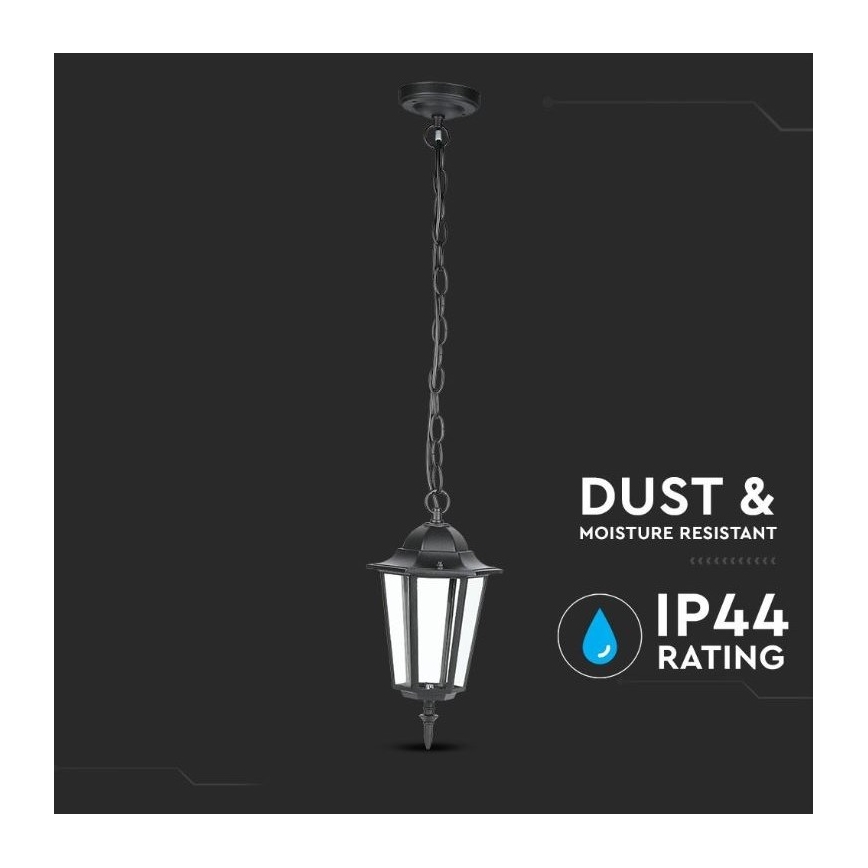 Екстериорен висящ полилей 1xE27/40W/230V IP44 черен